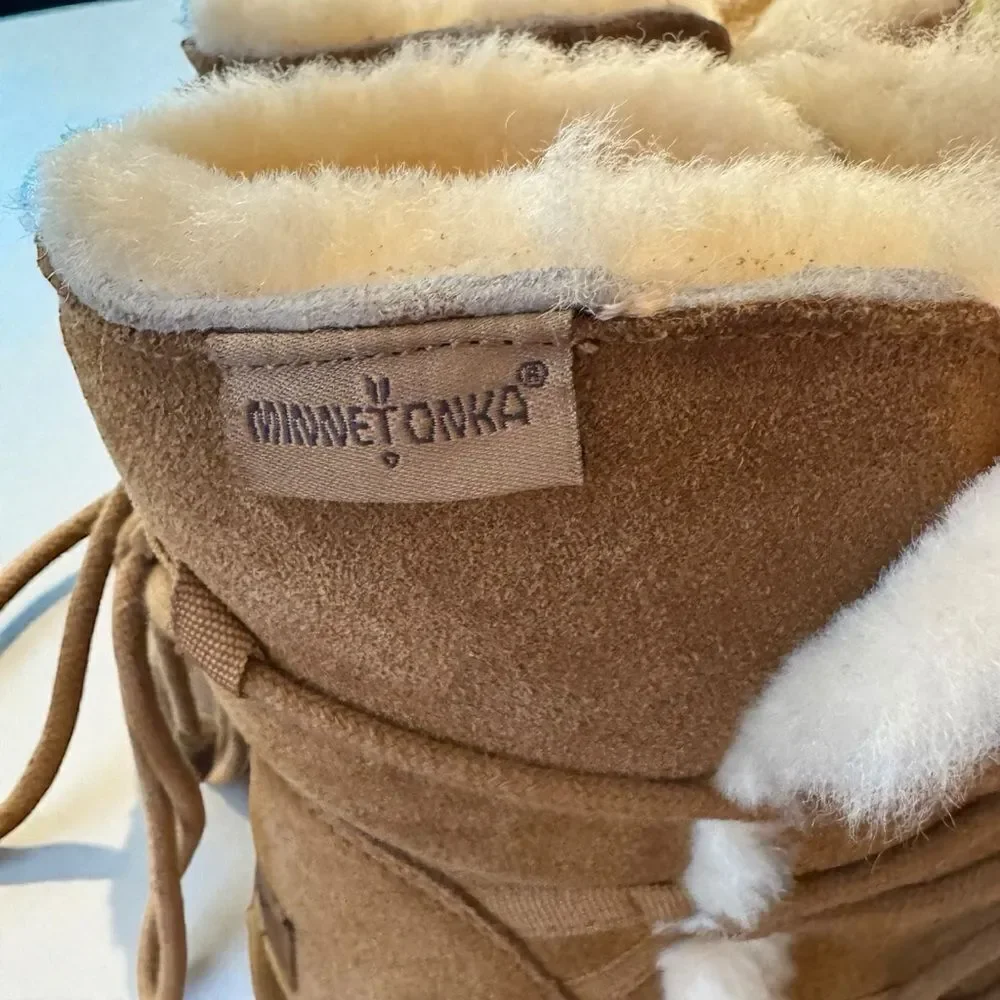 Minnetonka Tan Shearling Winter Boots